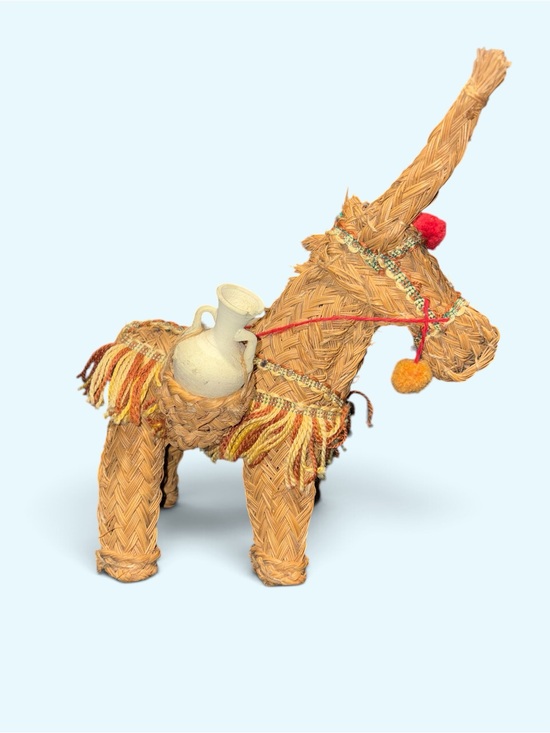 Handwoven Other - Vintage Handwoven Spanish Folk Art Esparto Grass Donkey